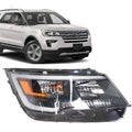 Black Halogen Headlight for Ford Explorer (2016–2019) with LED DRL Right Side