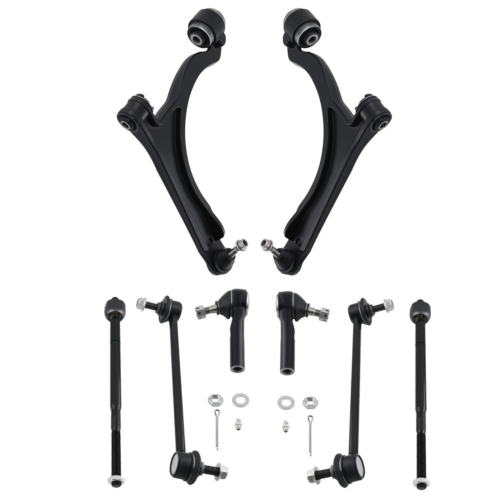 8pc Front Lower Control Arms Tie Rod Set for Chrysler Pacifica (2004–2008)