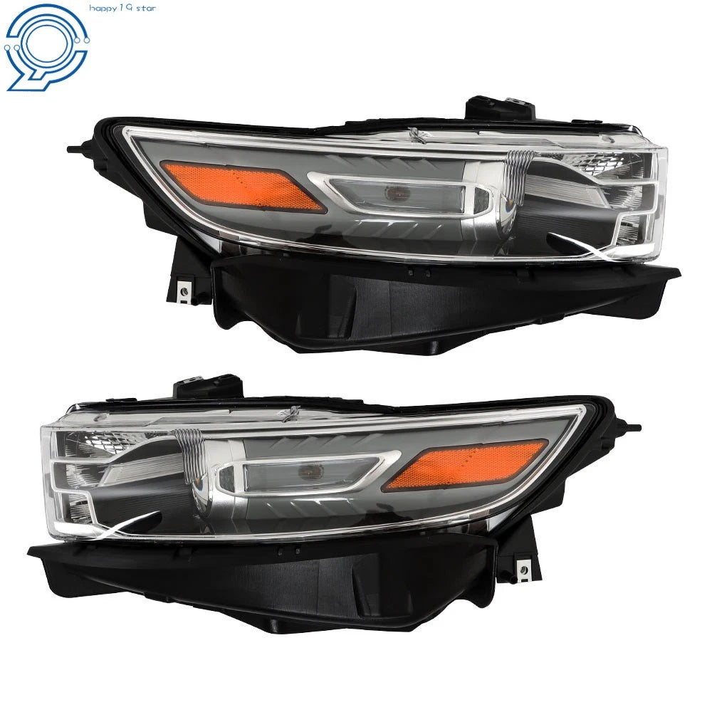 Headlights for Ford Taurus (2013–2016) Halogen W/Gray Trim, Driver & Passenger