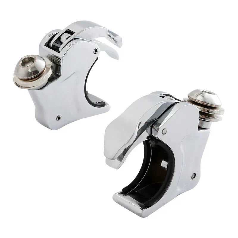 Chrome 39mm Forks Quick Release Windshield Clamps for Harley Dyna, Sportster