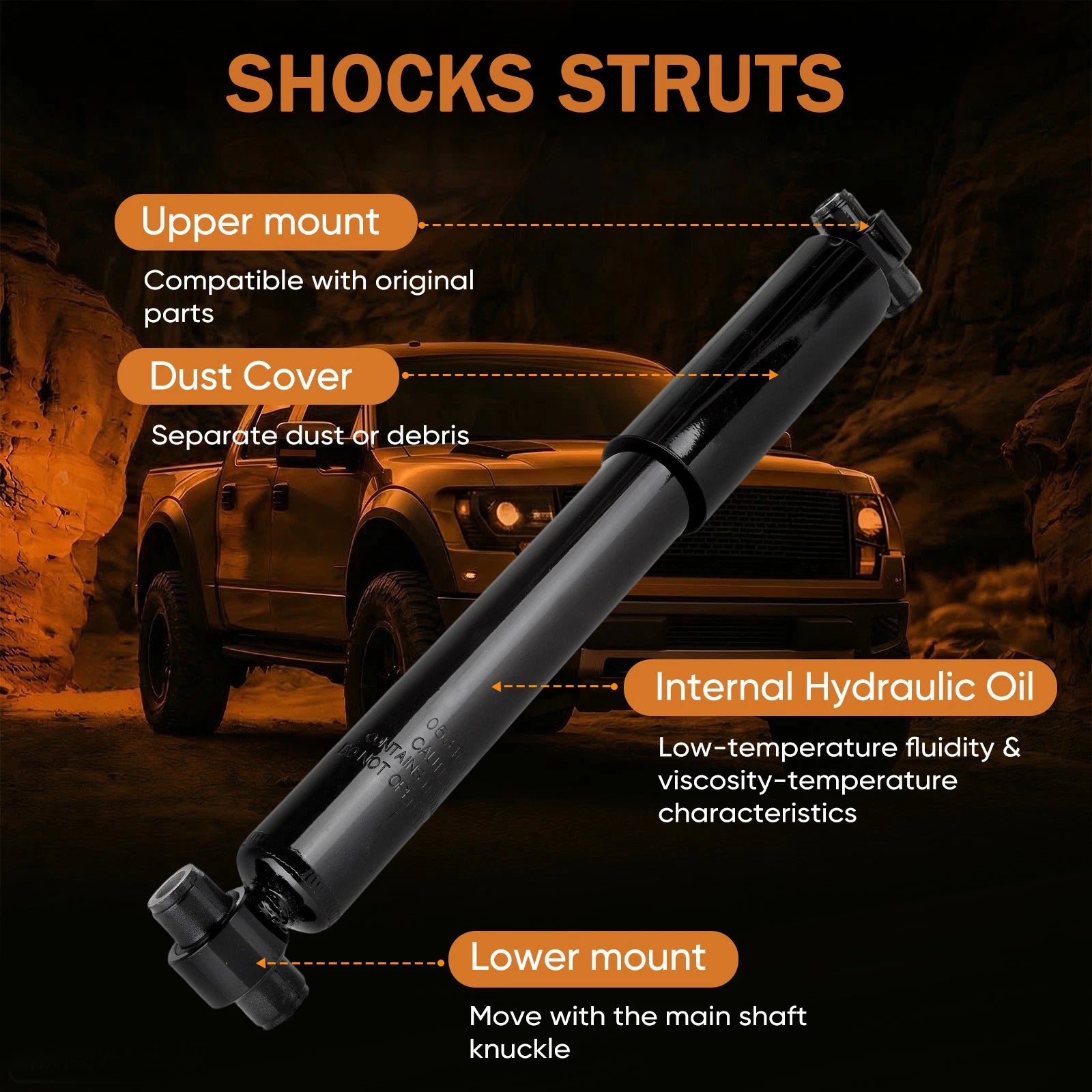 Rear Pair Shock Absorbers for Mazda 6 (2003-2008) & Ford Fusion (2006-2012)