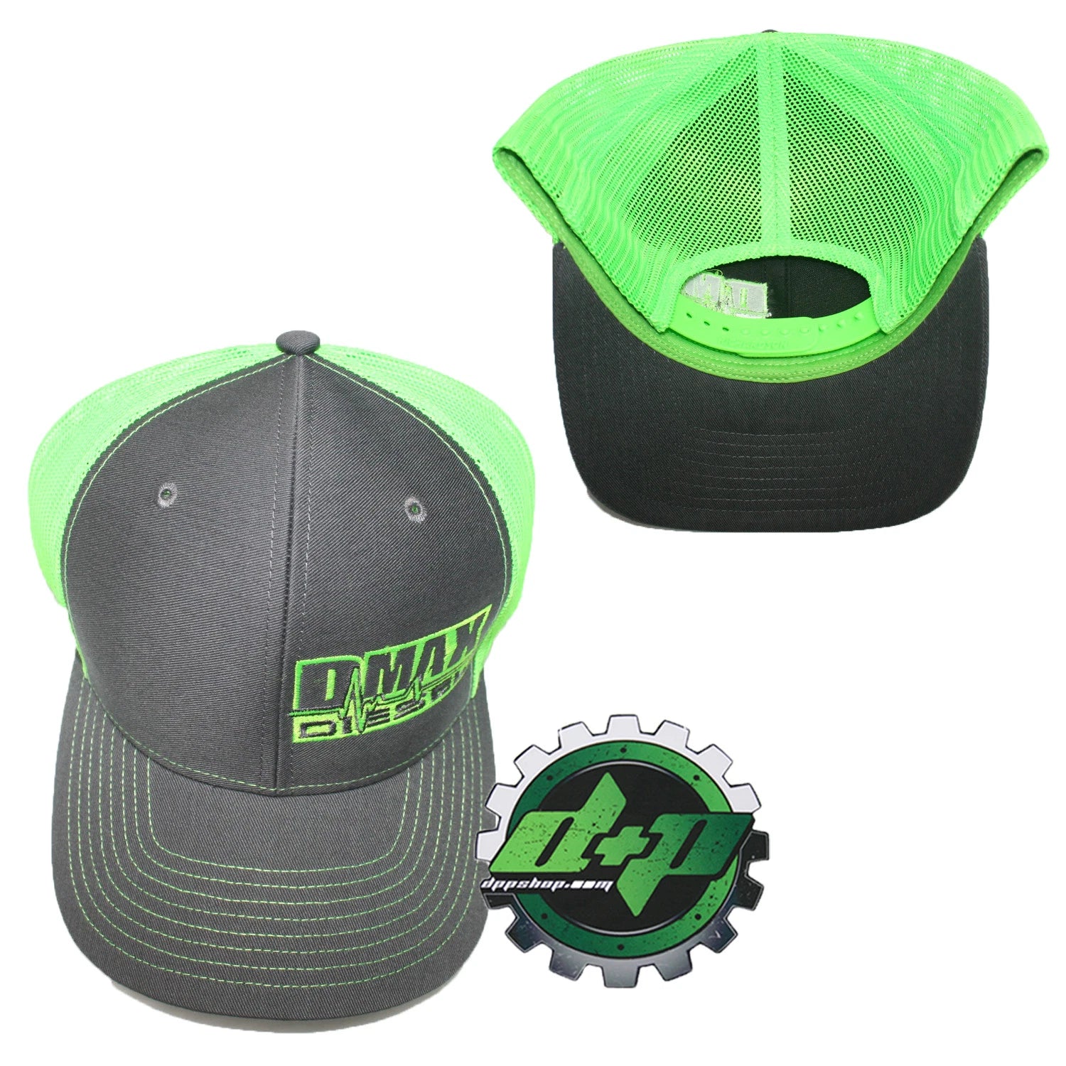 Duramax Diesel Trucker Hat Snapback Mesh Grey Green