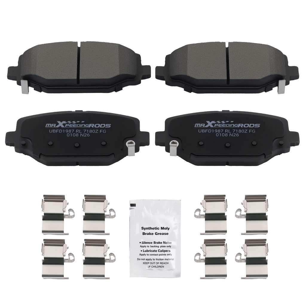 Set of 4 Rear Ceramic Brake Pads for Dodge Grand Caravan Journey (2012–2020) D1596