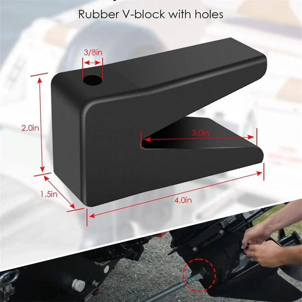 Rubber V-Block Transom Saver W/Hole for Tracker Marine Y-Frame (Fits 181440)