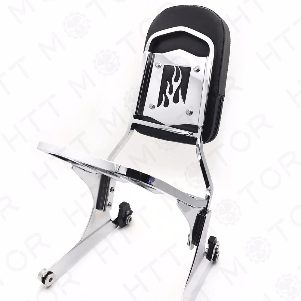 Chrome Detachable Sissy Bar Backrest & Luggage Rack for Harley Softail (2018–2023)