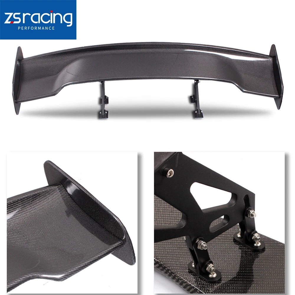 57" JDM Racing GT RS Carbon Fiber Rear Trunk Spoiler Wing