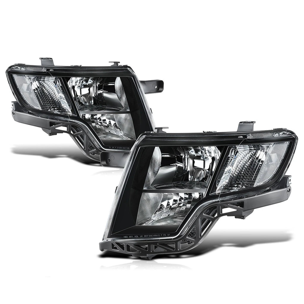 Factory Style Headlights for Ford Edge (2009–2010) - Black Housing, Clear Corner