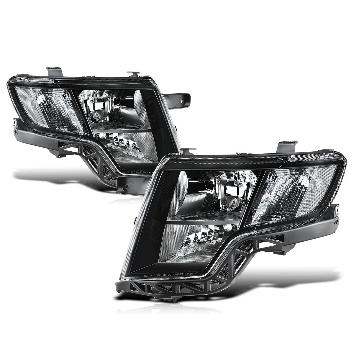 Factory Style Headlights for Ford Edge (2009–2010) - Black Housing, Clear Corner
