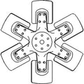 6 Blade Fan for International Harvester 1066 1086 1466 1468 1486 1566 4166 886 986 (1971–1985) 69759C2 69759C3