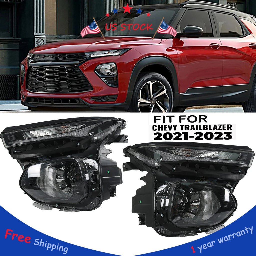 Pair Halogen Headlights with LED DRL for Chevy Trailblazer (2021–2023)