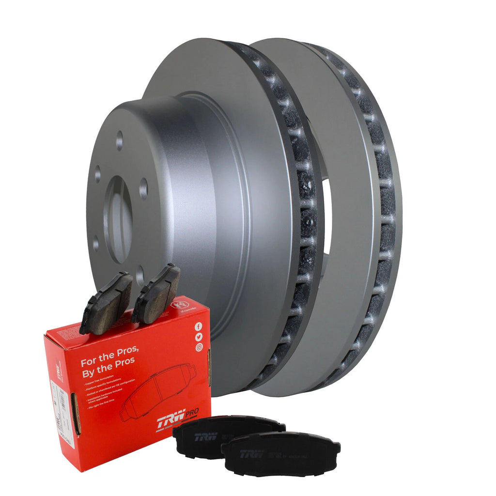 Rear Brake Kit 330mm Disc Rotors & TRW Pro Ceramic Pads for Cadillac Chevrolet GMC
