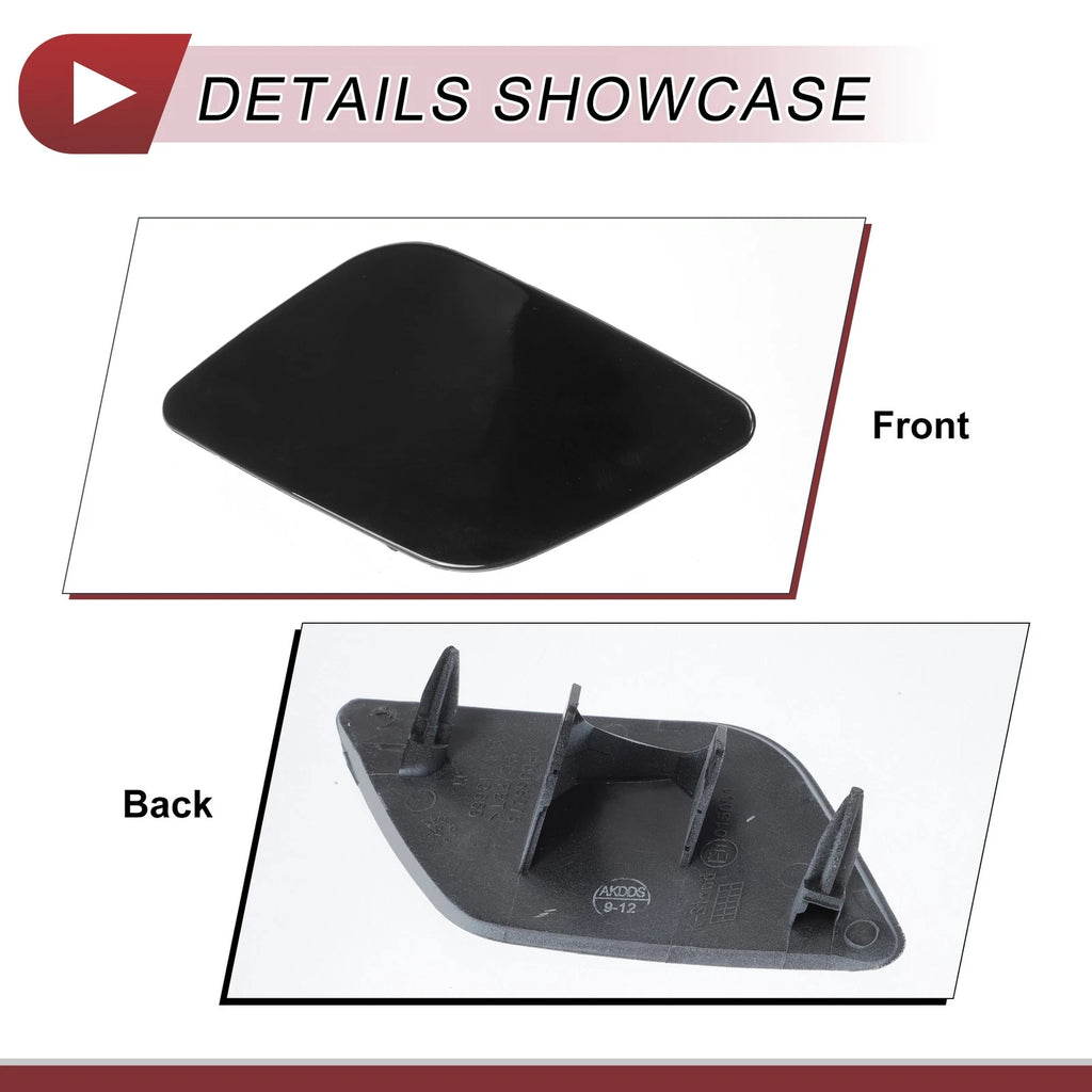 Front Left Washer Nozzle Cover Cap for Audi A6 (2009–2010) 1 Pcs Black