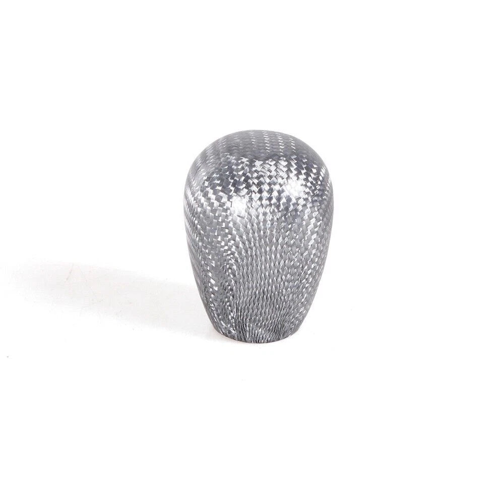 Universal JDM Silver Carbon Fiber Manual Gear Shift Knob Shifter Lever
