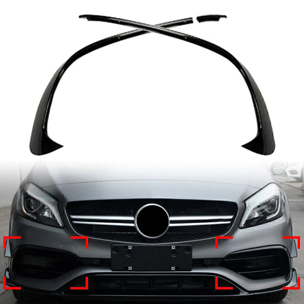 Front Bumper Lip Splitter Spoilers for Mercedes A-Class W176 (2016-2018)