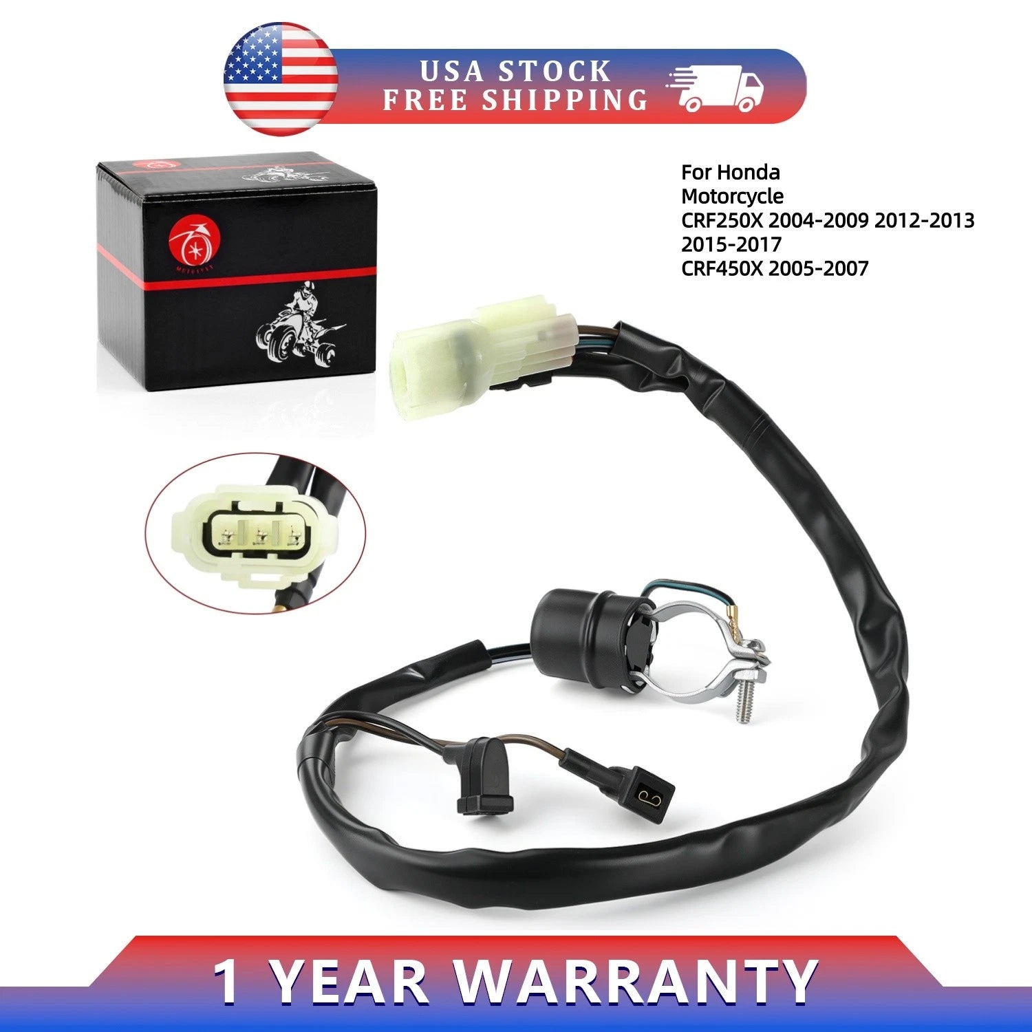 Engine Stop Kill Button Switch for Honda CRF250X (2004–2009, 2012–2013, 2015–2017)