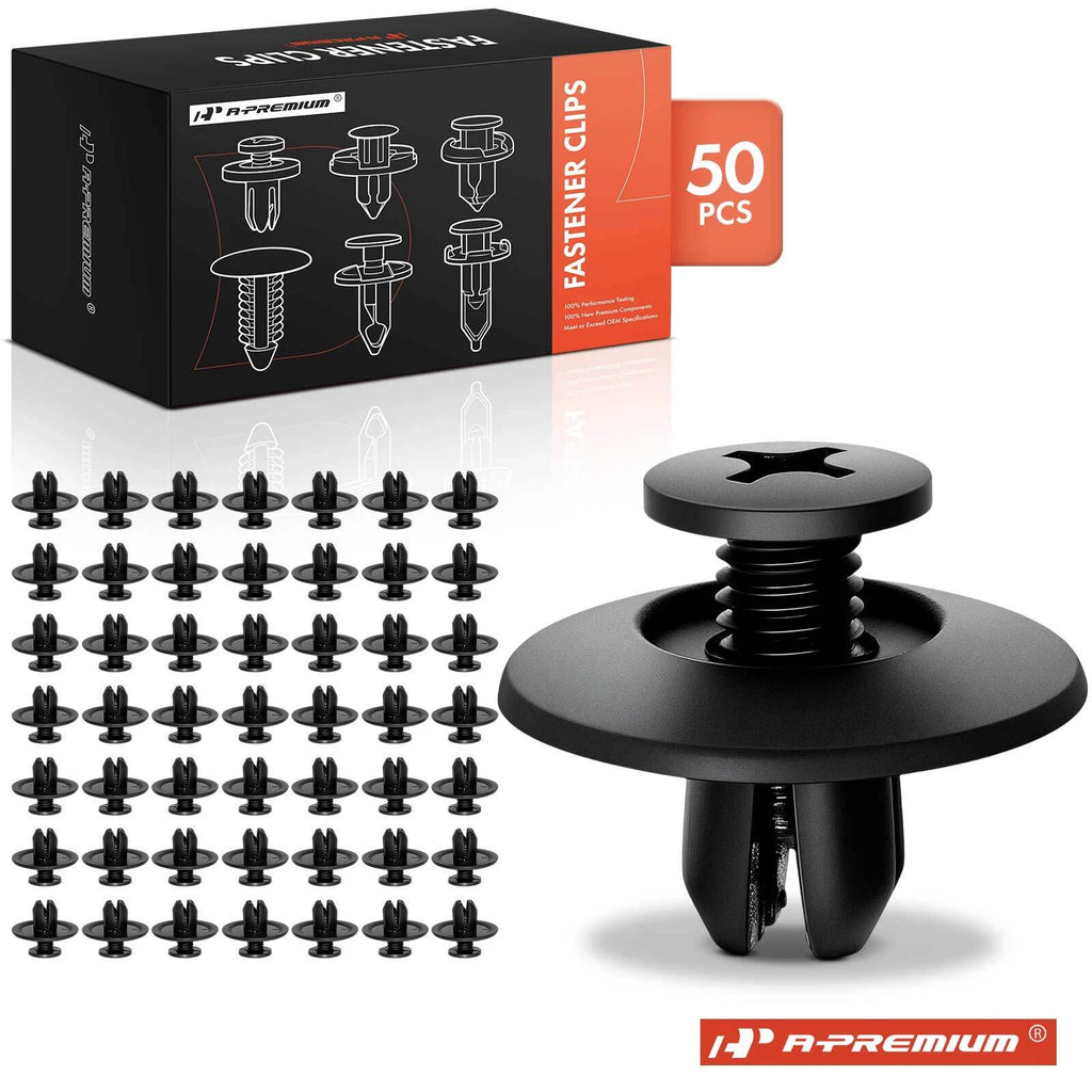 50Pcs 8mm Black Nylon Fender Liner Splash Shield for Honda