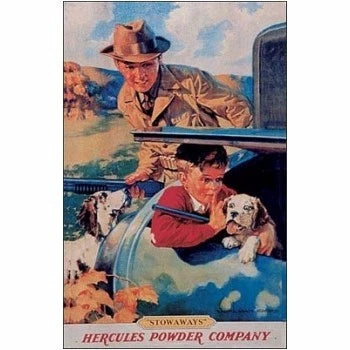 Vintage Replica Tin Metal Sign for Hercules Powder Company (Black)