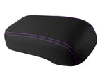 Leather Console Lid Armrest Cover for Hummer H3 (2005–2010) Purple Stitch