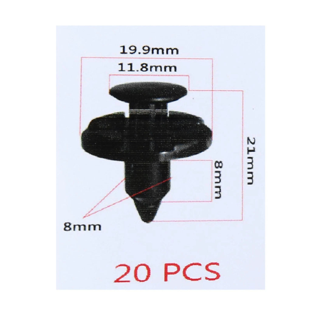 Set of 20 Plastic Rivets Fasteners for Nissan (8mm Hole)