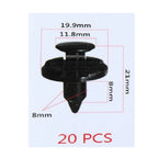 Set of 20 Plastic Rivets Fasteners for Nissan (8mm Hole)