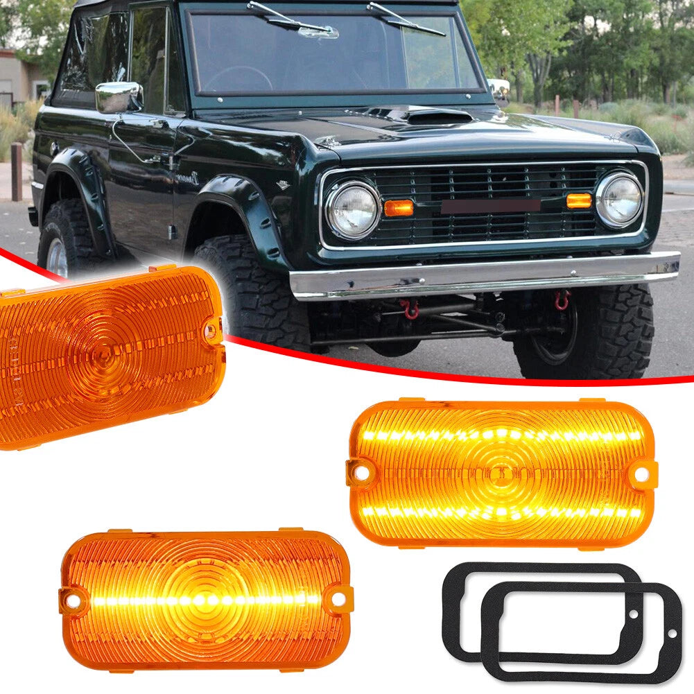 2X Sequential Amber LED Parking Signal Lights for Ford Bronco (1966–1968)