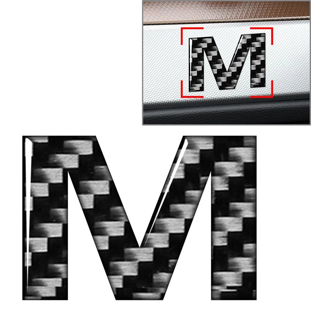 Carbon Black Door Wall Window Badge Emblem Decals for