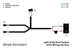 Light Duty Dual Output 4-Pin Wiring Harness for Diode Dynamics (–)
