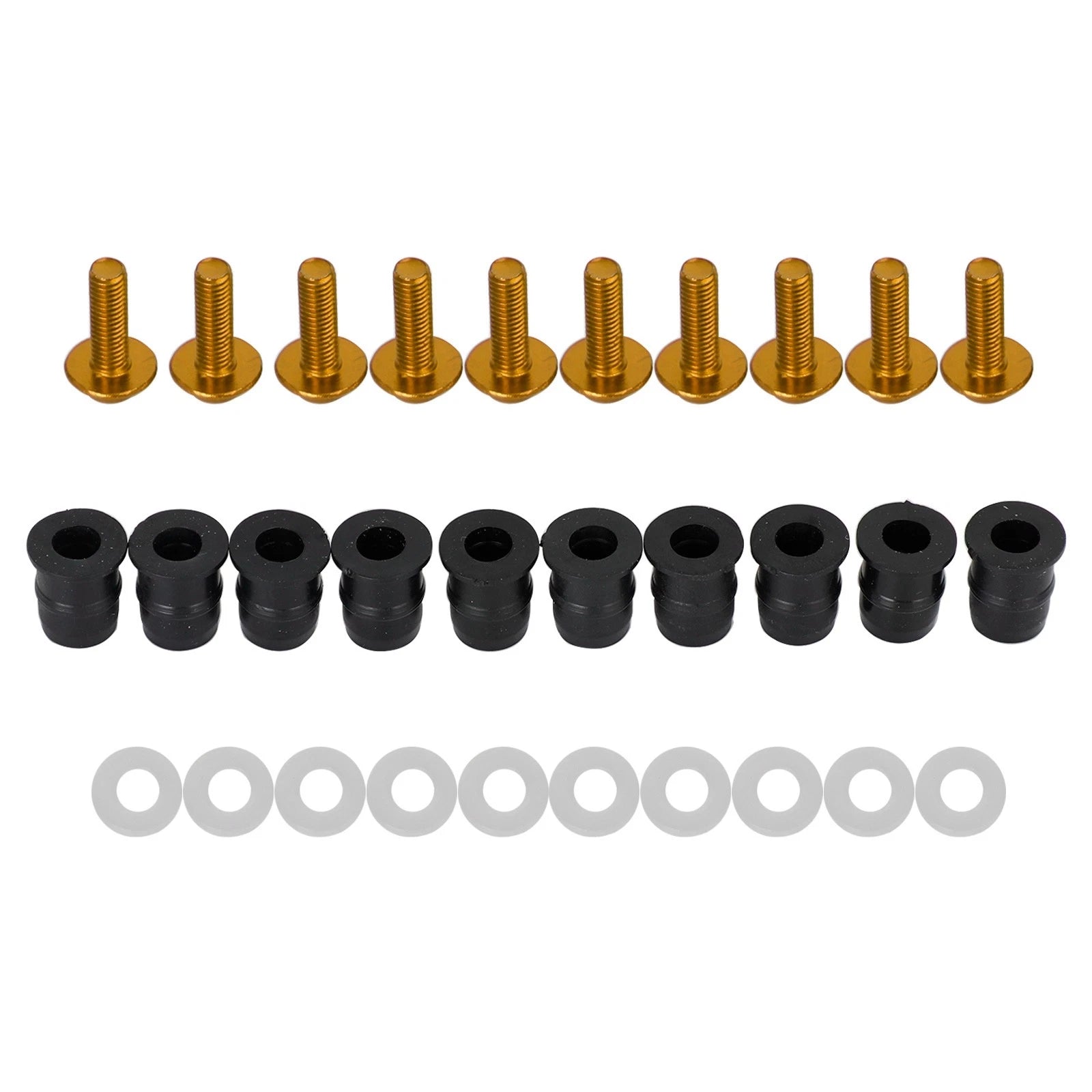 10 Pack Wind Screen Shield Kit for Motorcycle (M5x16mm Screw Bolt Washers)