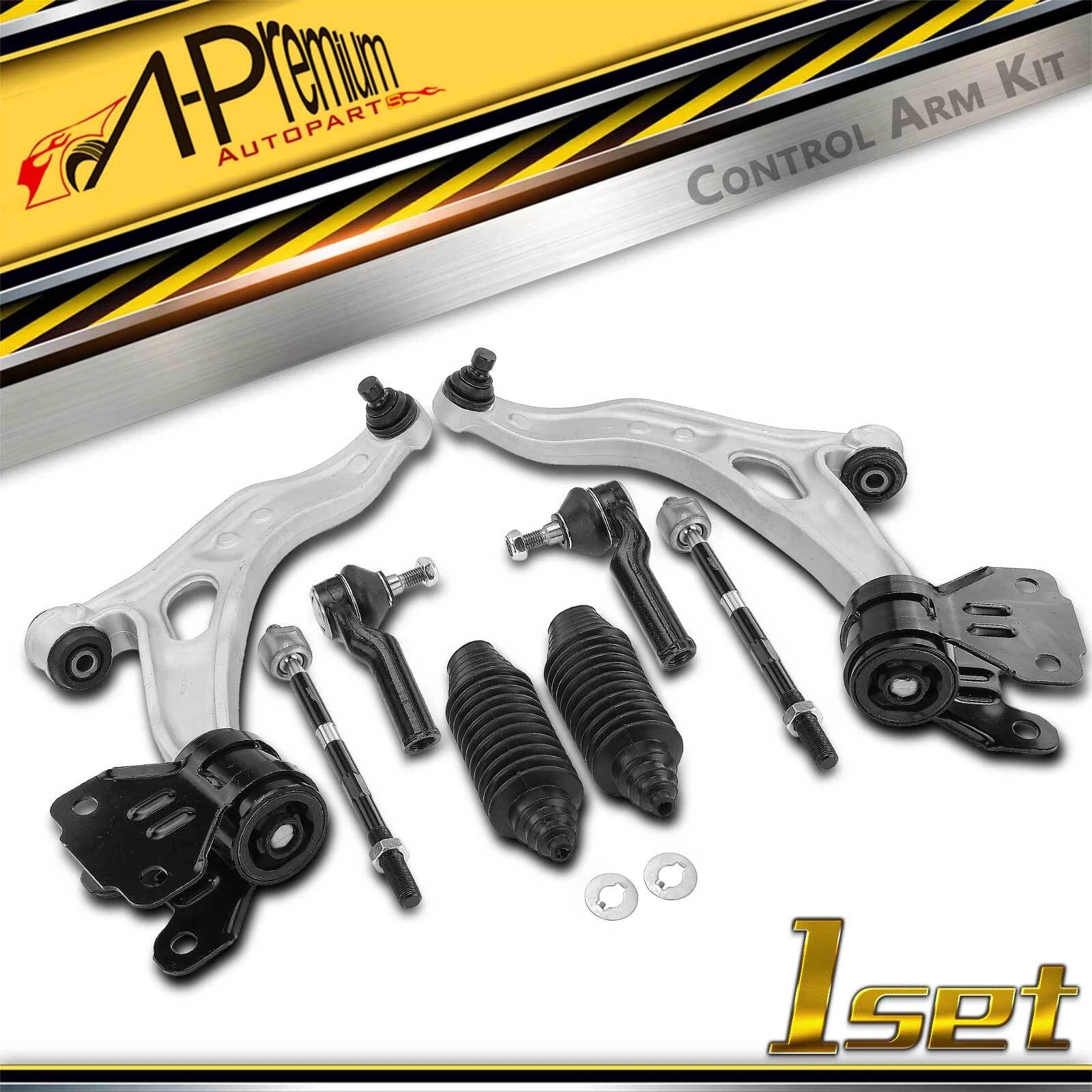 8x Control Arm with Ball Joint Tie Rod End for Ford Focus C-Max (2012–2018)