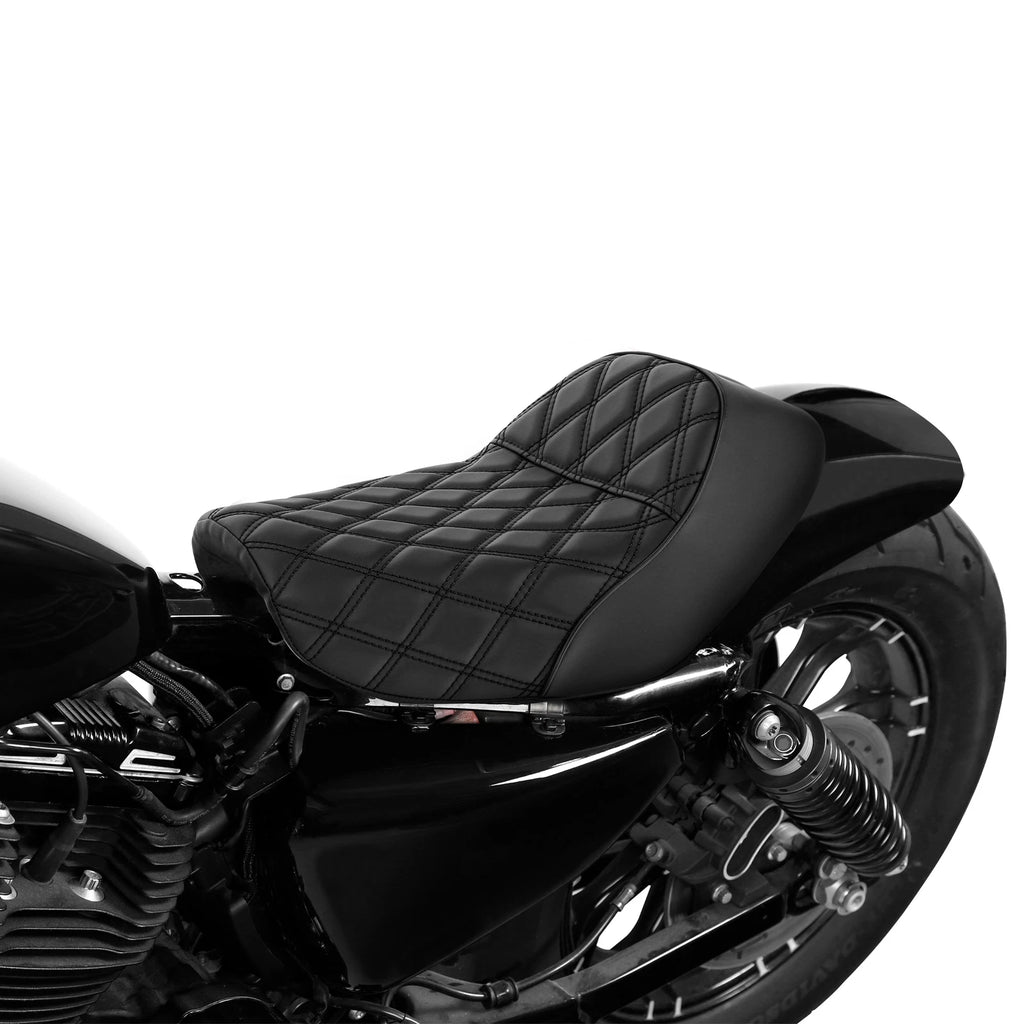 Black Solo Seat for Harley Sportster XL883 1200 48 72 (2010–2022)