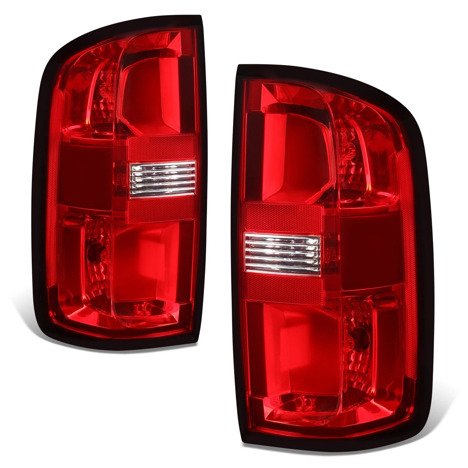 Chrome Housing Red Lens Tail Brake Lights for Chevrolet Colorado (2015–2022)
