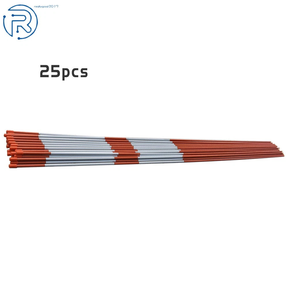 Set of 25 Reflective Snow Stakes for Driveway Markers (6FT)
