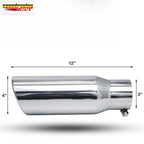 3" Inlet 4" Outlet Muffler with Chrome Tip for Universal Fit (2000–2023)