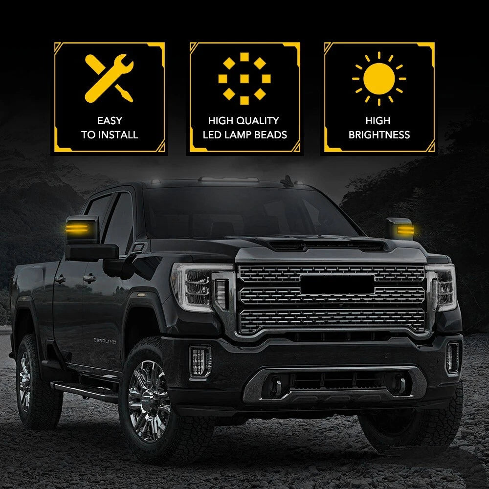 Sequential Smoke LED Tow Mirror Marker Light for Chevy Silverado 2014-2019