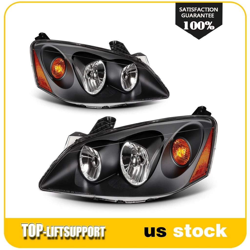 2Pcs Headlight Assembly for Pontiac G6 (2005–2010) Black Housing