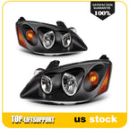 2Pcs Headlight Assembly for Pontiac G6 (2005–2010) Black Housing