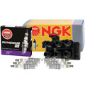NGK DIS Ignition Coil & Ruthenium HX Spark Plugs Kit for Ford Mercury 3.0 V6 (1990–2005)