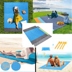 Extra Large Beach Blanket Set - Waterproof Picnic Mat
