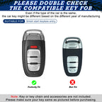 Matte White Remote Smart Key Cover Fob Shell for Audi A3-A8 Q3-Q5 TT (2010-2019)
