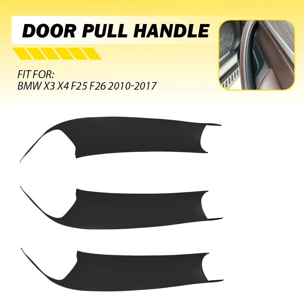 Set of 3 Black Interior Door Handle Covers for BMW X3 X4 (2010–2017)