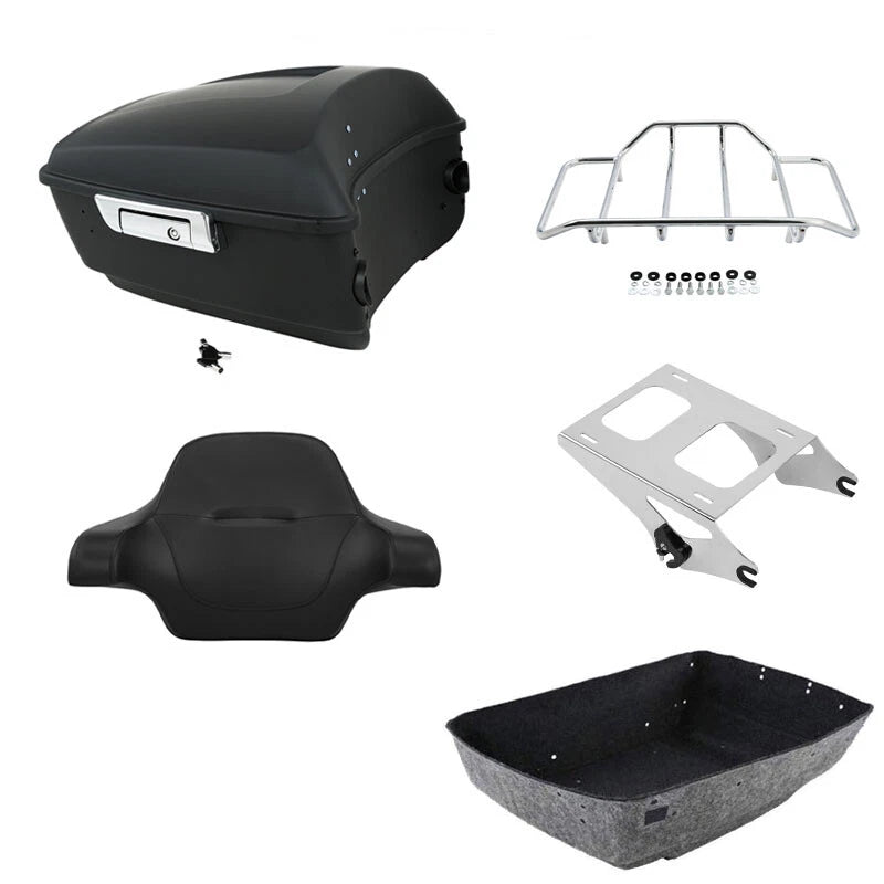 Matte Black Trunk Backrest Rack for Harley Road Glide (2014–2026)