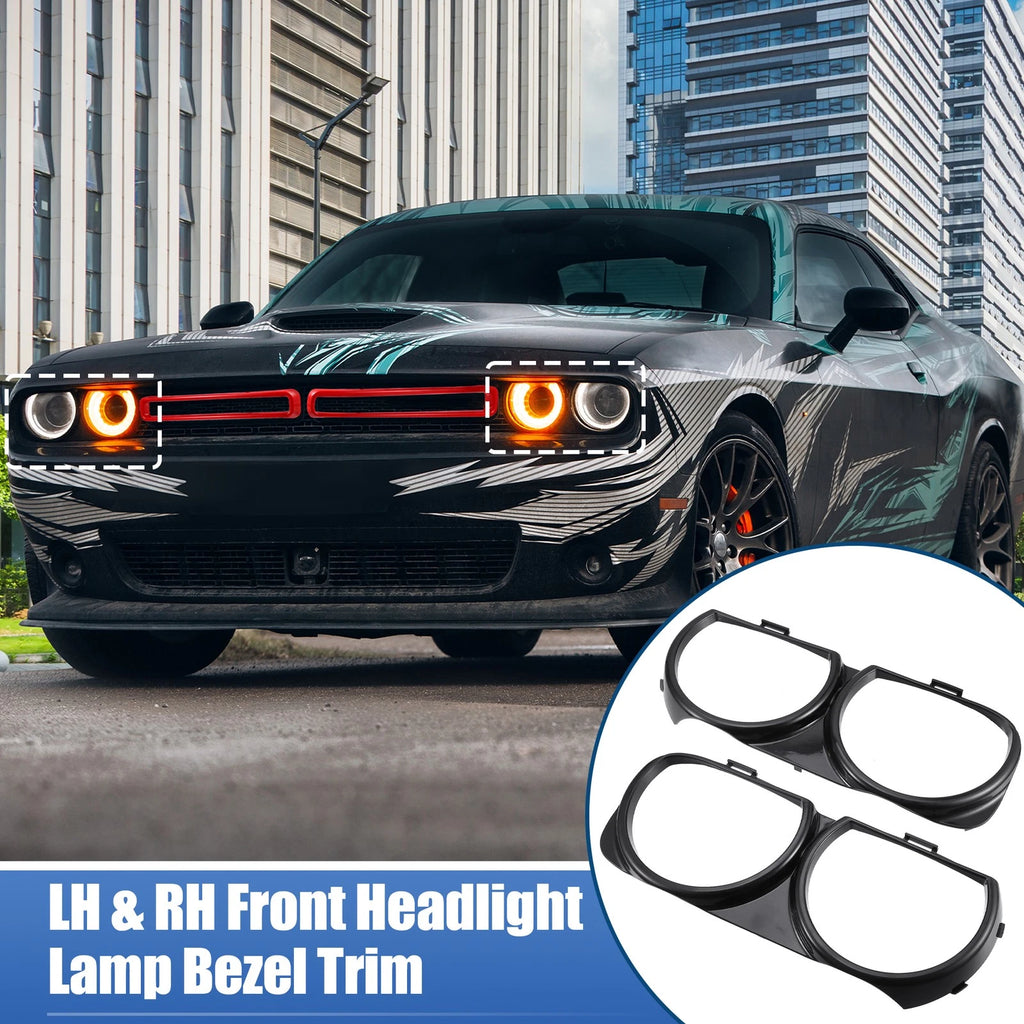 1 Pair Headlight Lamp Bezel Trim 68259053AB for Dodge Challenger (2015–2023)
