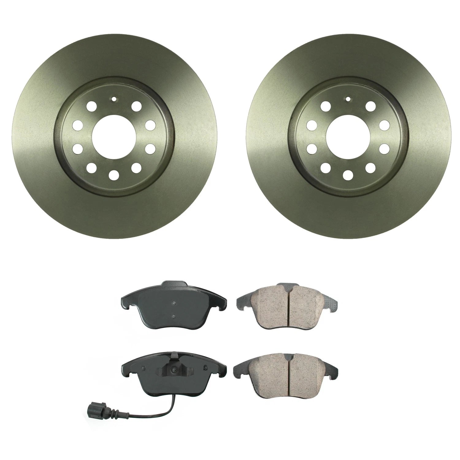 Set of 4 Bosch QuietCast Front Rotors & Akebono EURO Ceramic Pads for Passat
