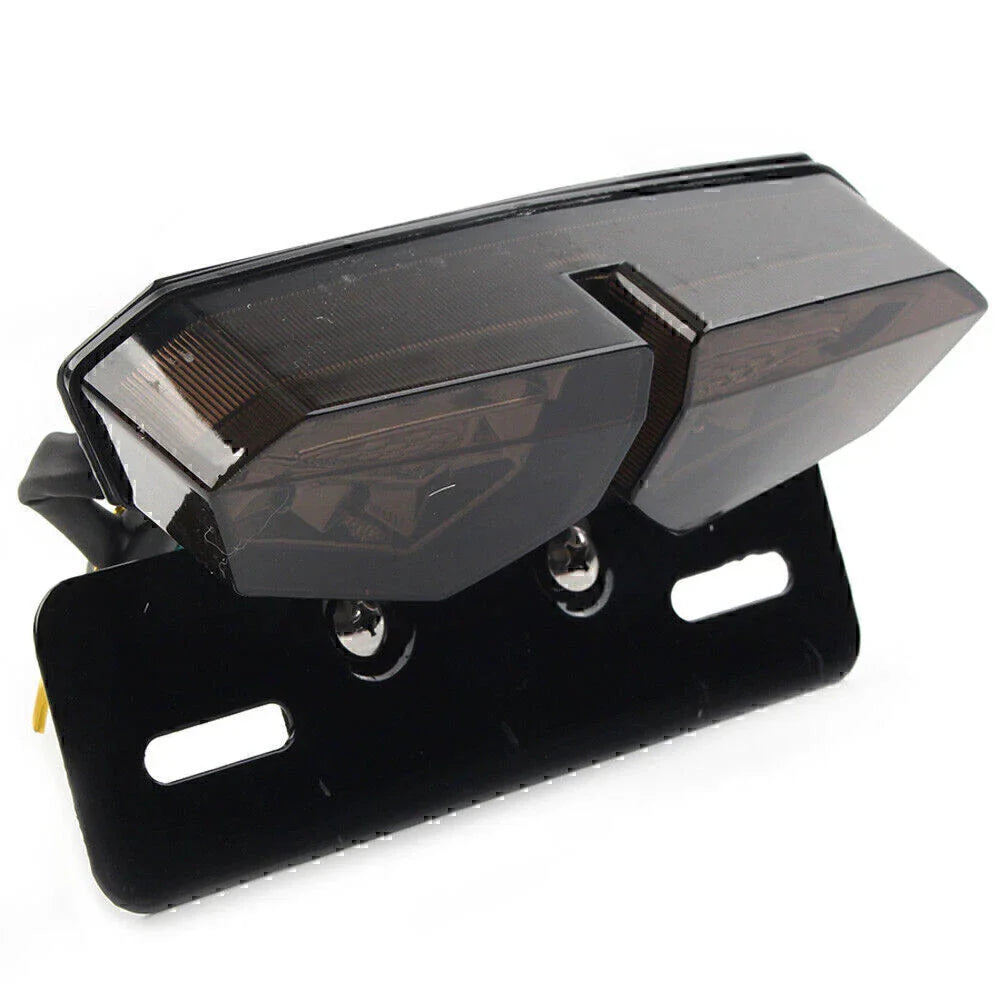 Universal Motorcycle License Plate Holder Bracket with Tail Light & Signals