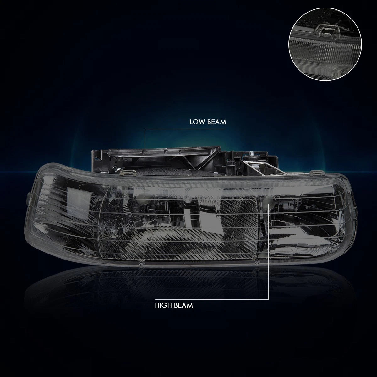 Smoked/Clear Headlights Lamps Assembly for Chevy Silverado/Suburban (1999–2006)