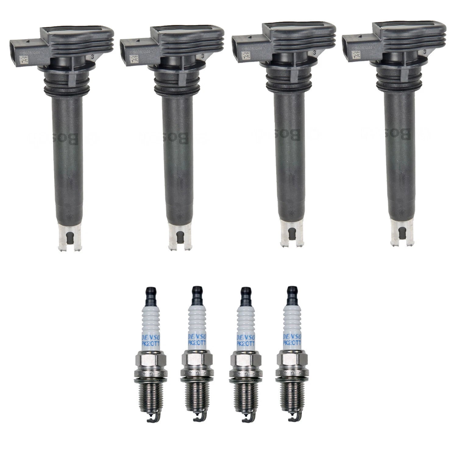 Set of 4 Ignition Coils & Spark Plugs for Audi Q3, VW GTI, Jetta 2.0 (2010–2020)