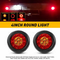 Set of 2 Round 4-Inch 16-LED Amber Truck Brake Tail Lights for Trucks
