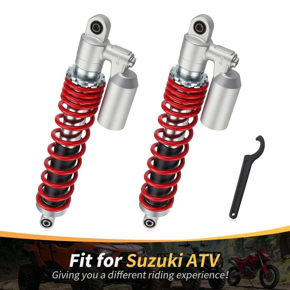 2 Pcs Front Air Shocks & Adjustable Tool for Suzuki Quadsport Z400 (2003–2014)