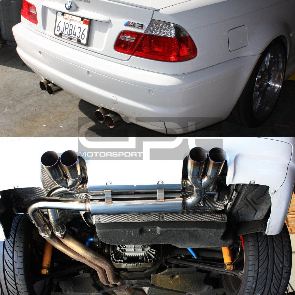 Dual Catback Axle Exhaust Muffler for BMW E46 M3 (2001–2006) 2.5" Stainless 2.75" Tip