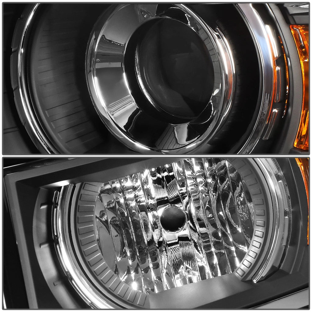 Projector Headlights for Silverado (2014–2015) Black Housing Amber